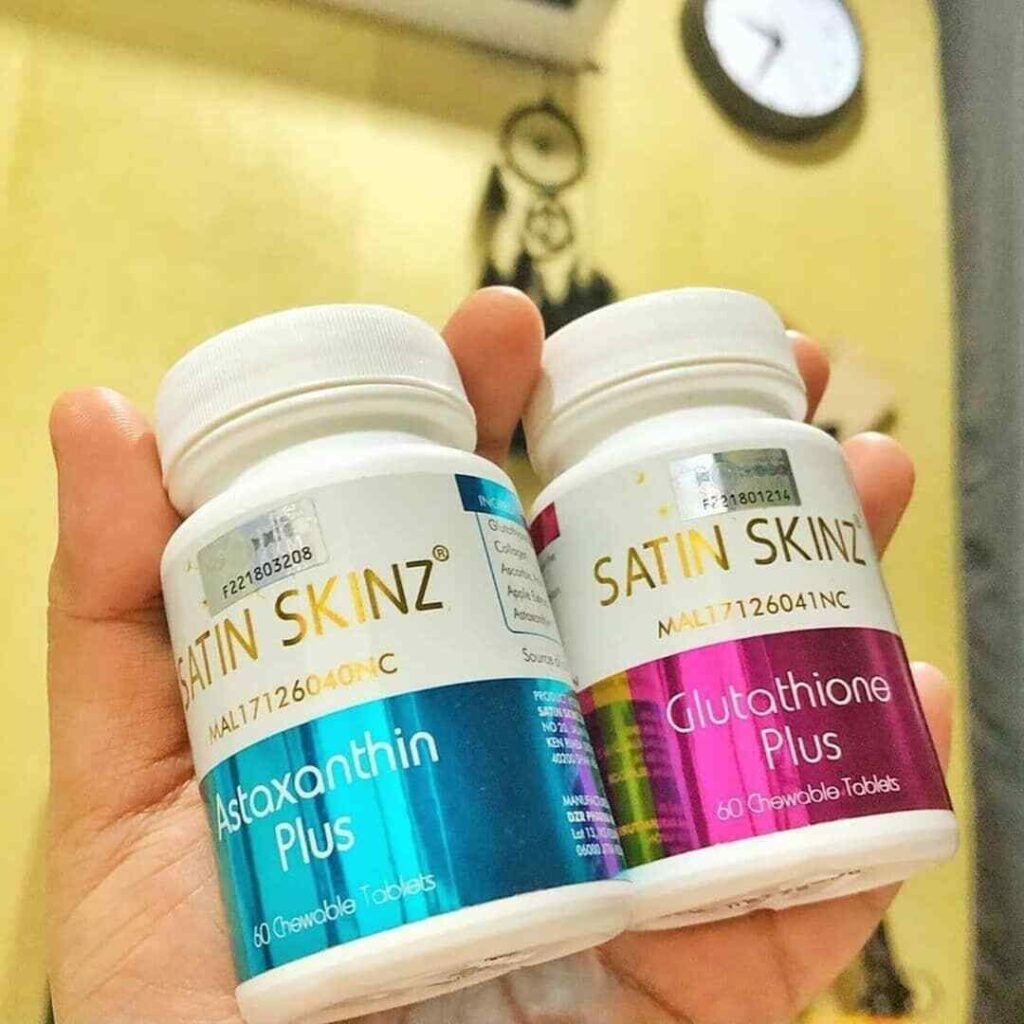 Satin Skinz Whitening Supplement Glutathione Plus & Astaxanthin Plus